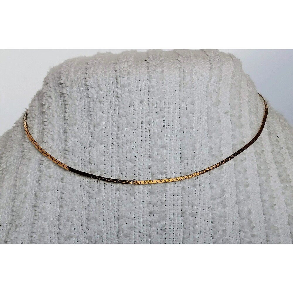 Vintage Signed Japan Goldtone Serpentine Chain Necklace 15 in